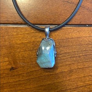 Facetted moss agate necklace